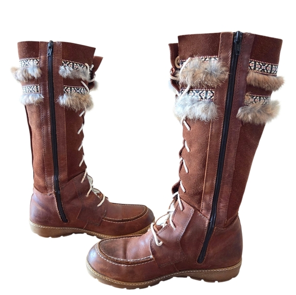 Saute Mouton Nahima Women's Suede Leather Nubuck Waterproof Brown Boots Size 38 - Picture 11 of 16